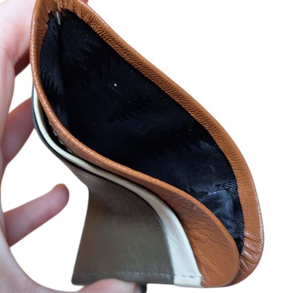 Thacker tri color leather card case carrier purse essential card holder - Picture 2 of 5